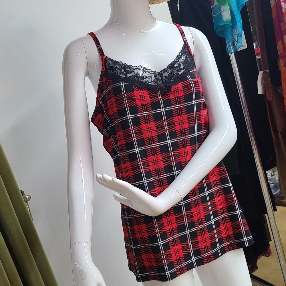 No Boundaries Plaid Tank Top